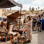 Vibrant Moroccan medina street scene